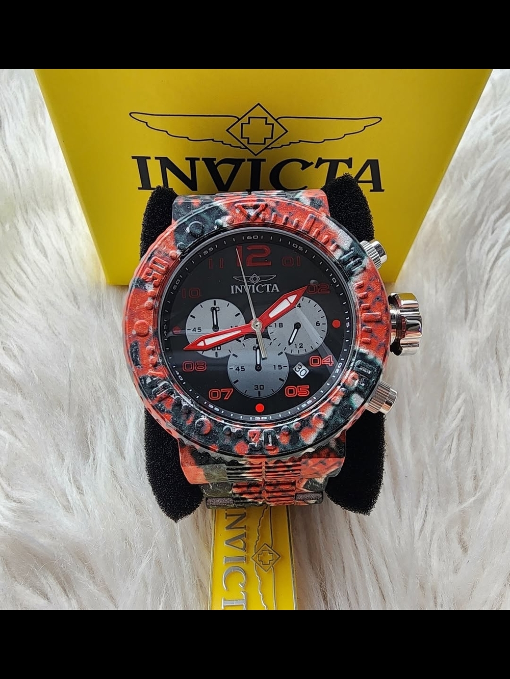 🐍Invicta Men’s Orange Camo Chronograph Watch